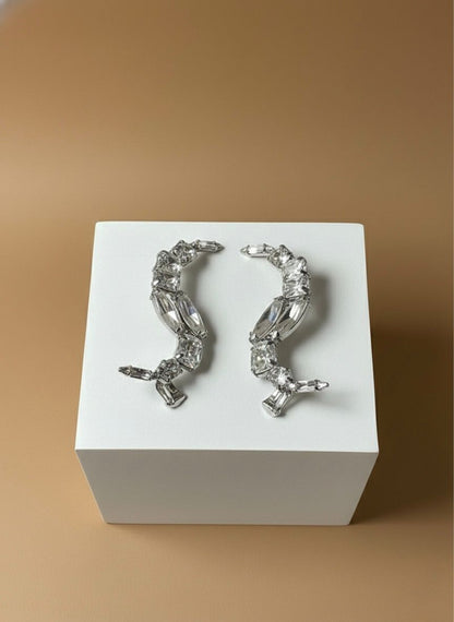 Diadem Luxe Ear Climbers Silver