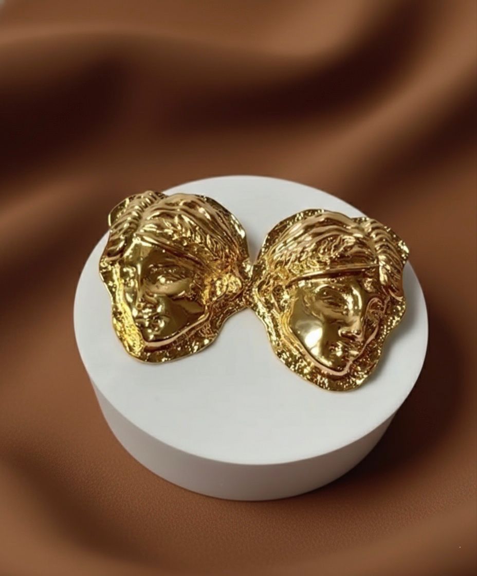 Golden Chehra Statement Studs
