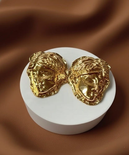 Golden Chehra Statement Studs