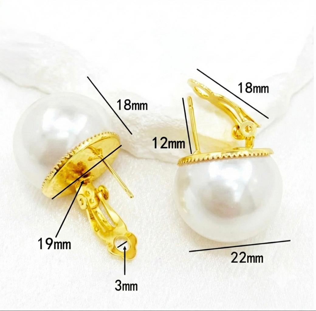 Gold Pearl Ball Statement Studs