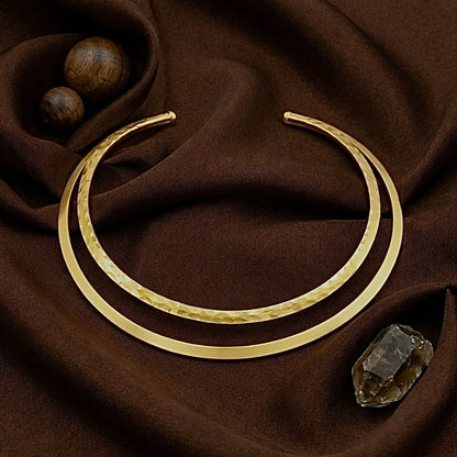 Athena Brass Necklace – Layered Strength. Timeless Power.