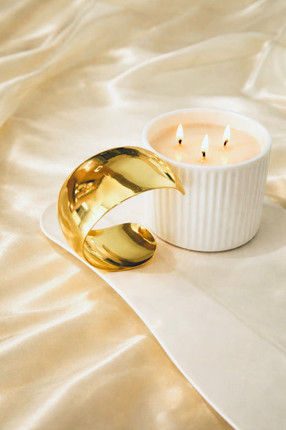 Eterna Aureum Brass Cuff - 18k Gold Plated