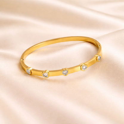 Luminous Love Bangle Bracelet - 18k Gold Plated