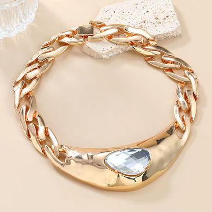 Gold Smokey Crystal Chunky Necklace