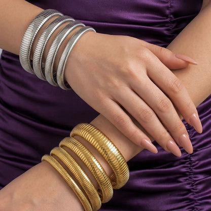 Solaris Stack Bracelets - 18k Gold Plated