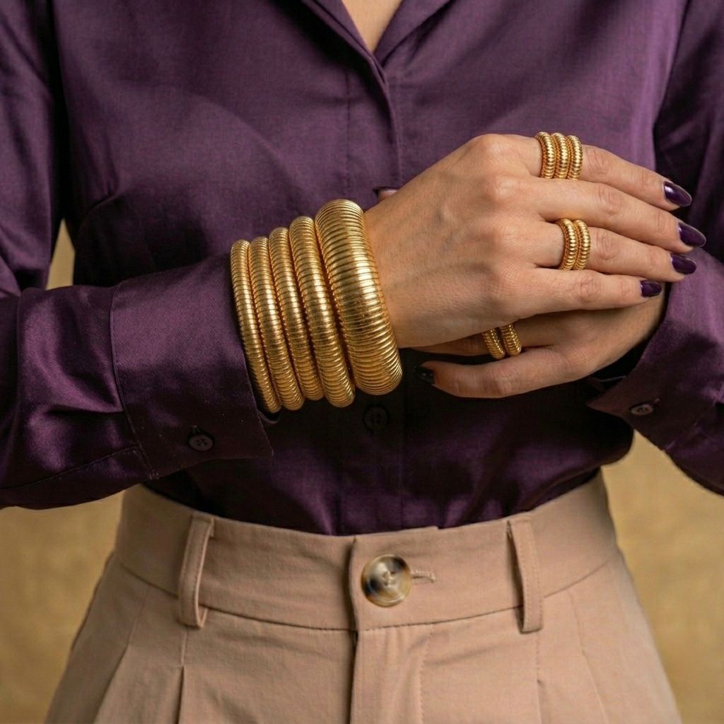 Solaris Stack Bracelets - 18k Gold Plated