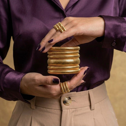 Solaris Stack Bracelets - 18k Gold Plated