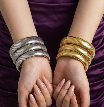 Solaris Stack Bracelets - 18k Gold Plated