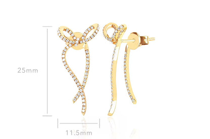 Sparkling Bow Knot Studs
