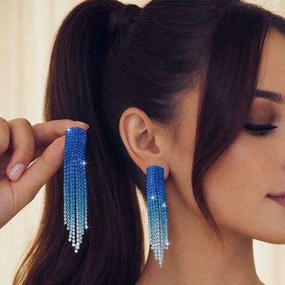 Gleamfall Ombre Earrings - Blue