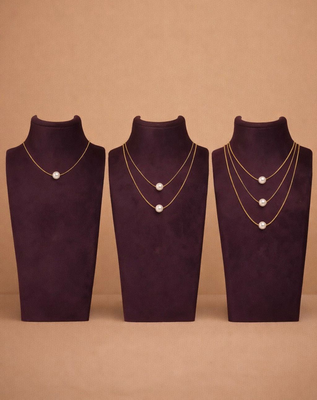 Three Layer Pearl Ball Necklace