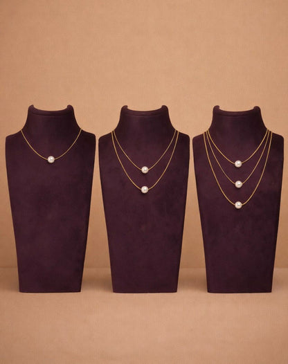Three Layer Pearl Ball Necklace