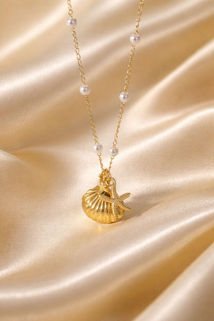 Beachy Bliss Pearl Necklace - 18k Gold Plated
