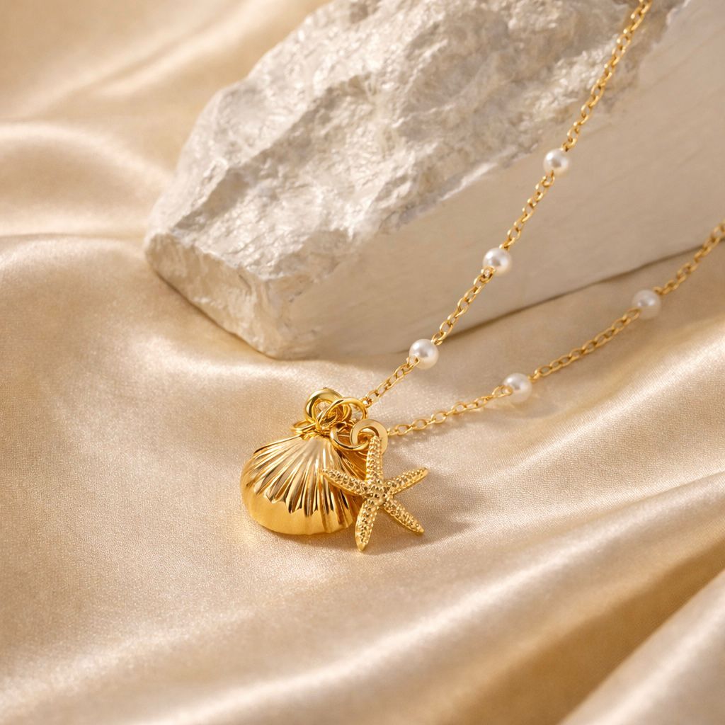 Beachy Bliss Pearl Necklace - 18k Gold Plated