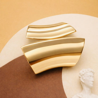 Solara Solid Gold Trendy Cuff bracelet - 18k Gold Plated