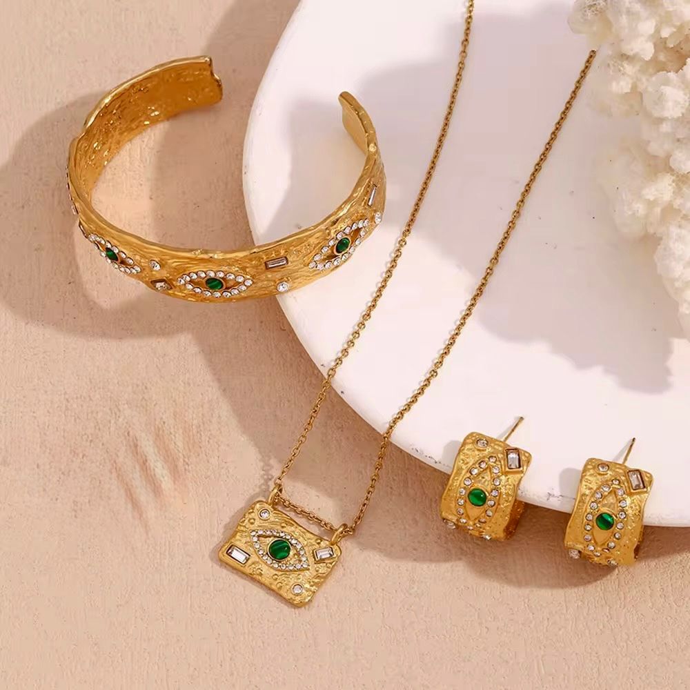 Emerald Green with Zircons Nazar Hoops