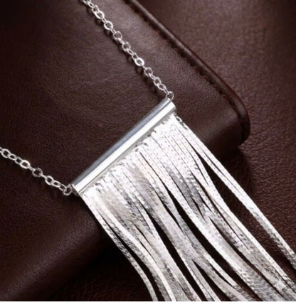 Silver Tassel Necklace