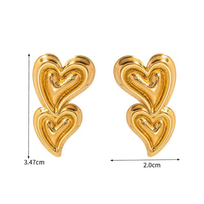 Cascading Curve Hearts Earring