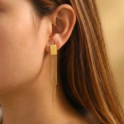 Cubic Tassel Earring
