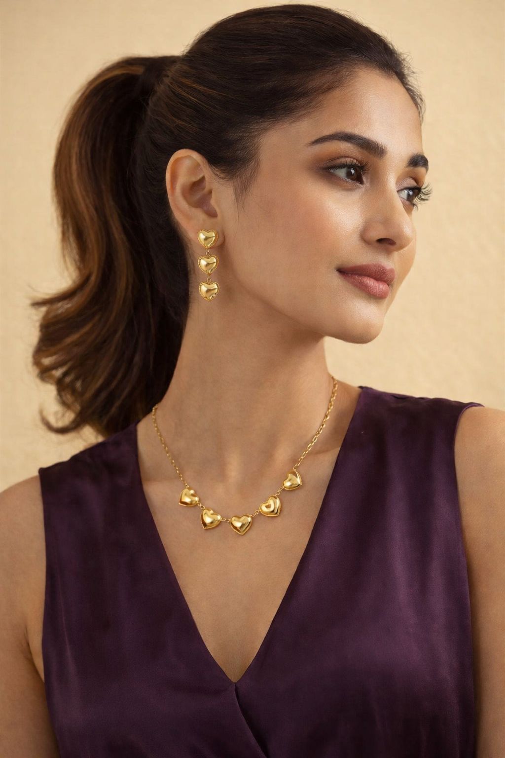 Smooth Little Hearts Jewellery Set