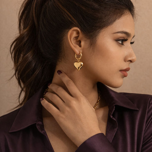 Heart of Gold Hoops