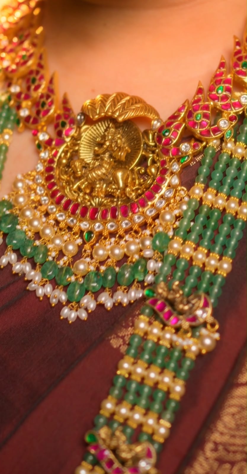 Krishna Kili Kantika - Statement Jadau kundan Necklace