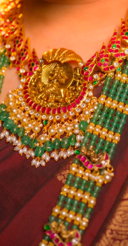 Krishna Kili Kantika - Statement Jadau kundan Necklace