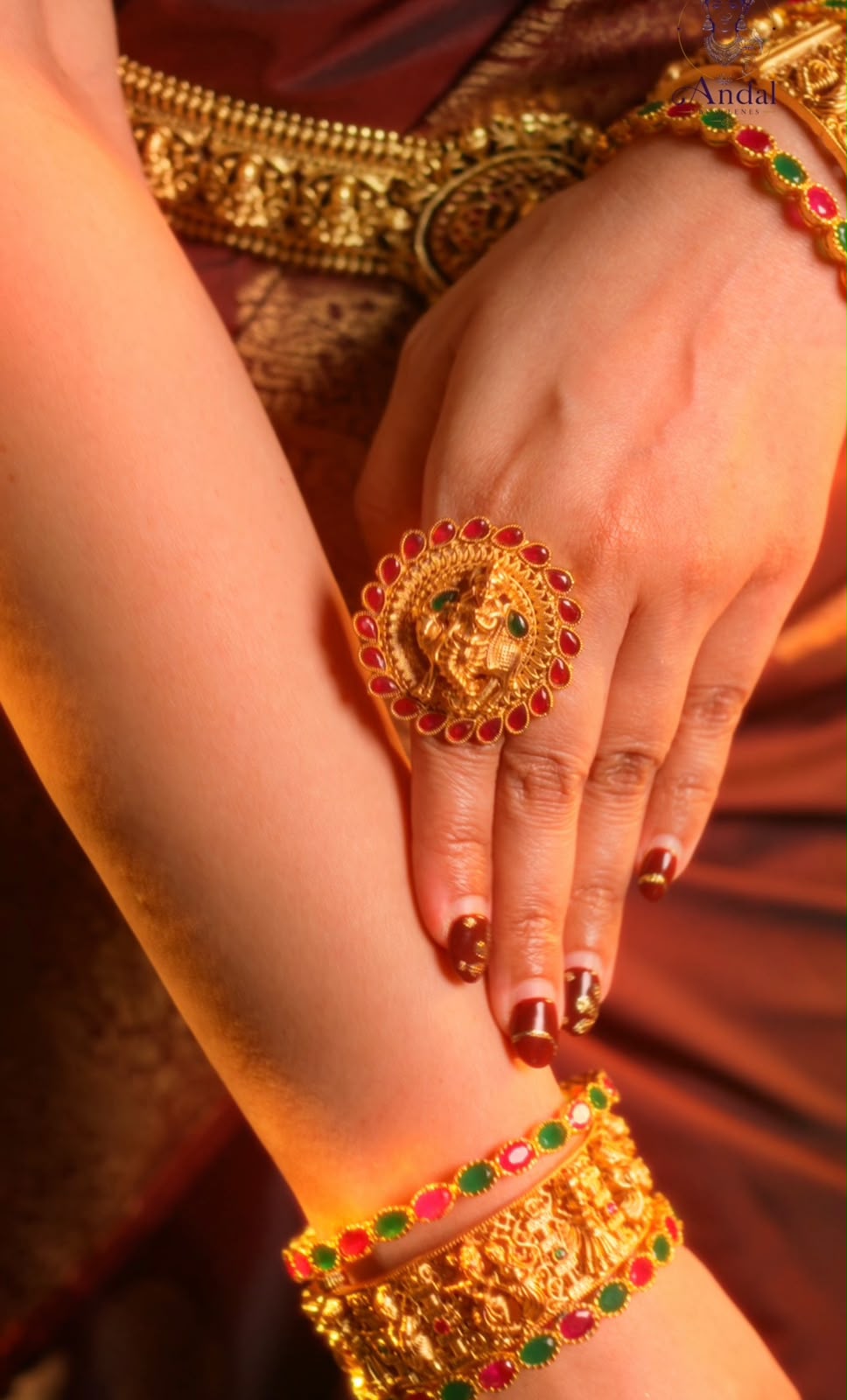 Gopala Jadau Kundan Statement Ring