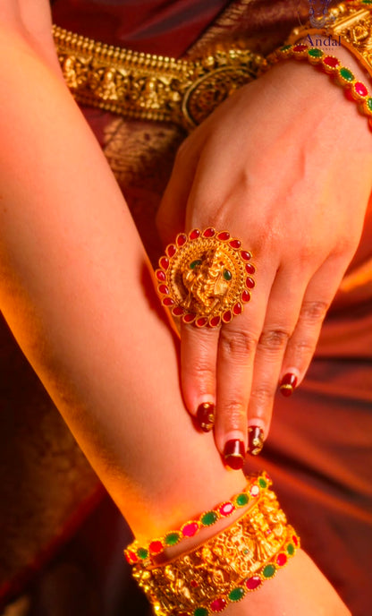 Gopala Jadau Kundan Statement Ring