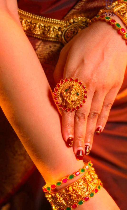 Gopala Jadau Kundan Statement Ring