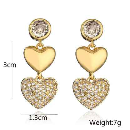 Zircon Double Heart Charms