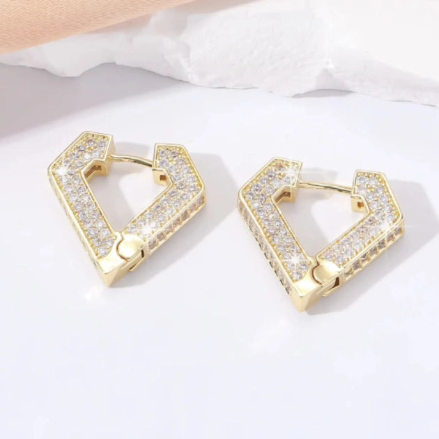 Zircon V Shape Hoops