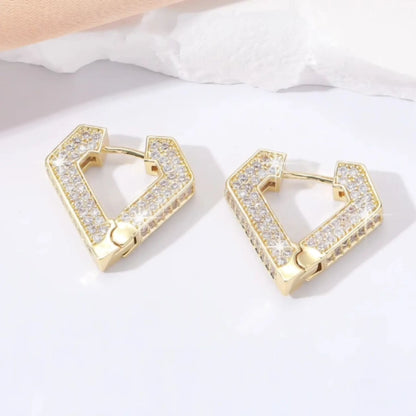 Zircon V Shape Hoops