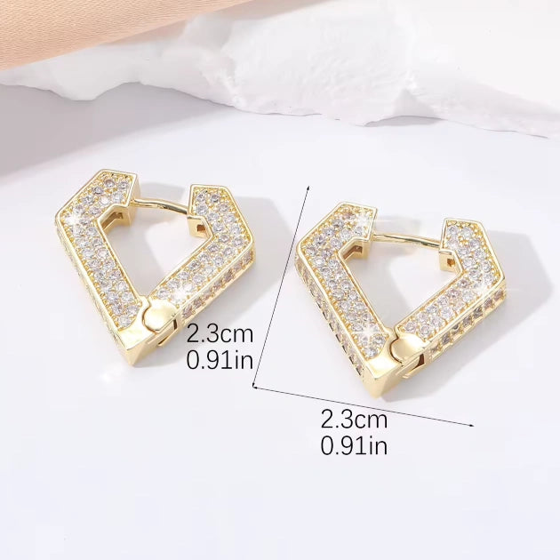 Zircon V Shape Hoops