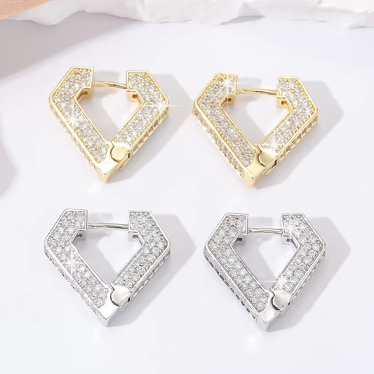 Zircon V Shape Hoops