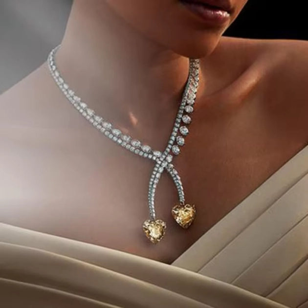 Citrine Spark Criss - Cross Necklace