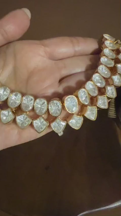 Samaira – Geometric Indo-Western Moissanite Necklace Set