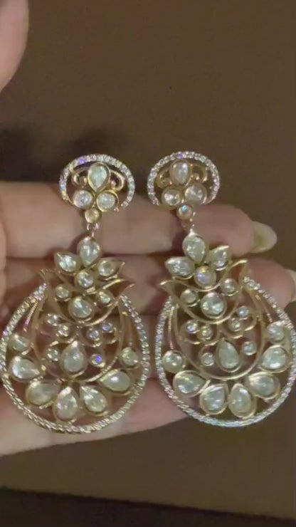Aabha – Moissanite Polki Statement Earrings