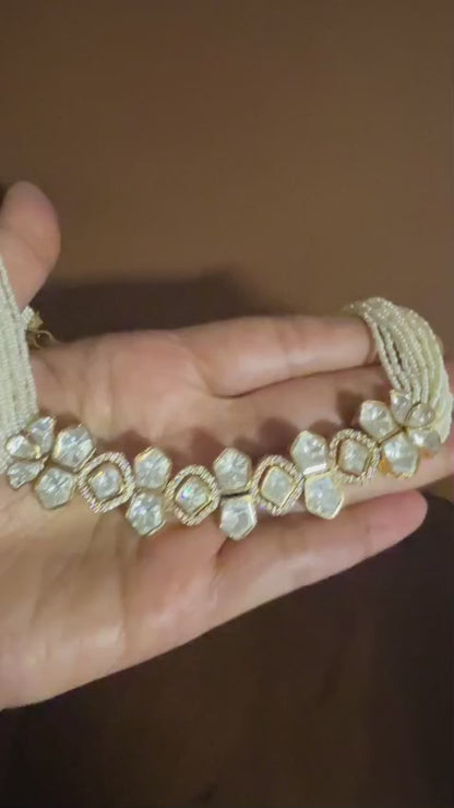 Rupali – Real Moissanite Polki Choker Set